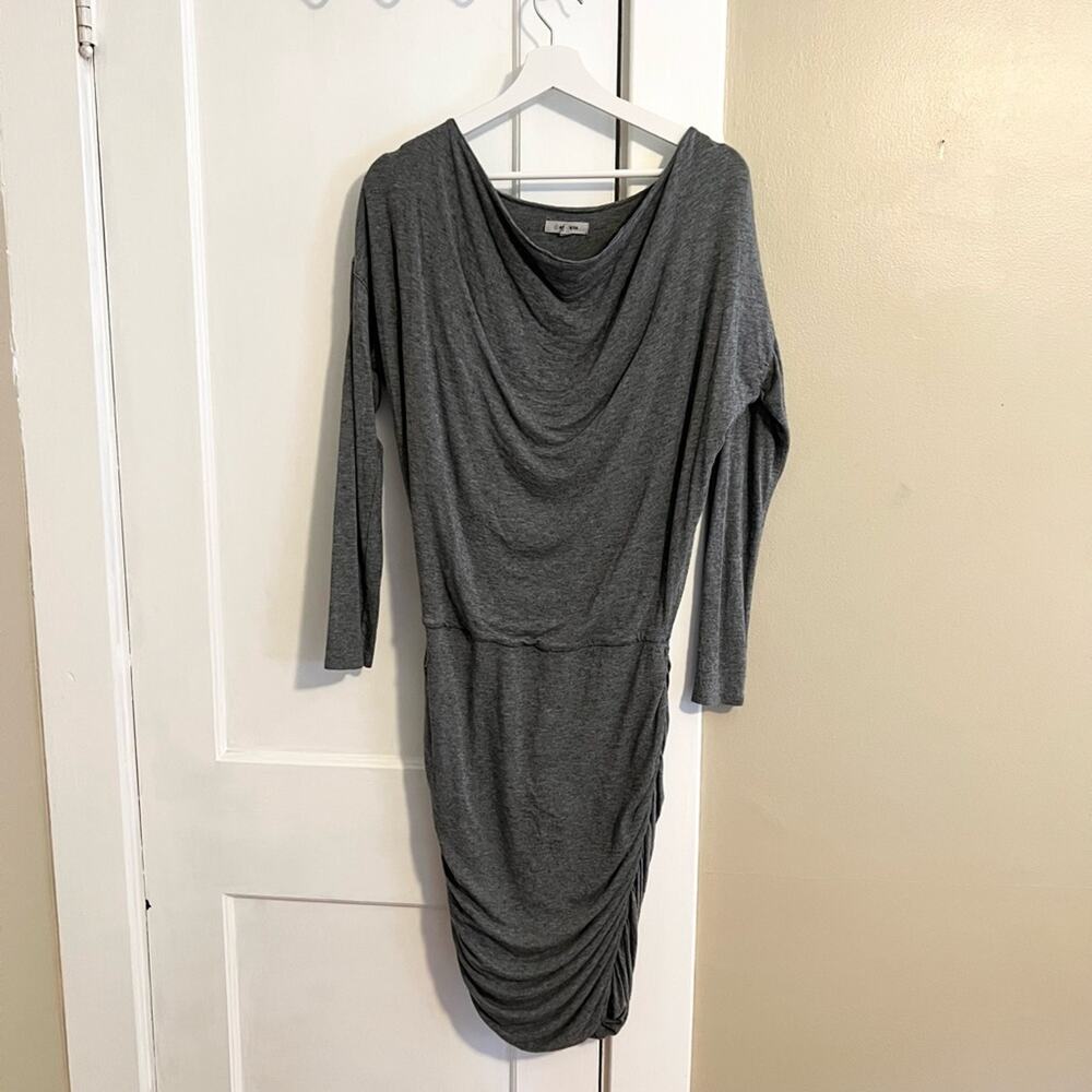 Athleta grey drapey solstice dress athletic workout errands fall athleisure